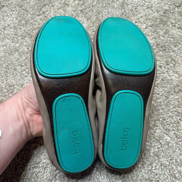 Tieks By Gavrieli Womens Leather With Teal Accent Ballet Flats Shoes Sz 8 EUC - Picture 2 of 5
